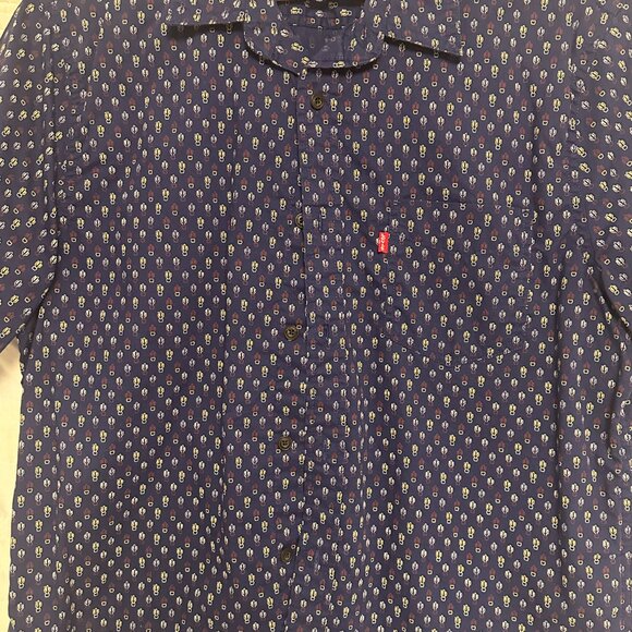 Levis Blue Button up with Cactus Pattern - Picture 2 of 5
